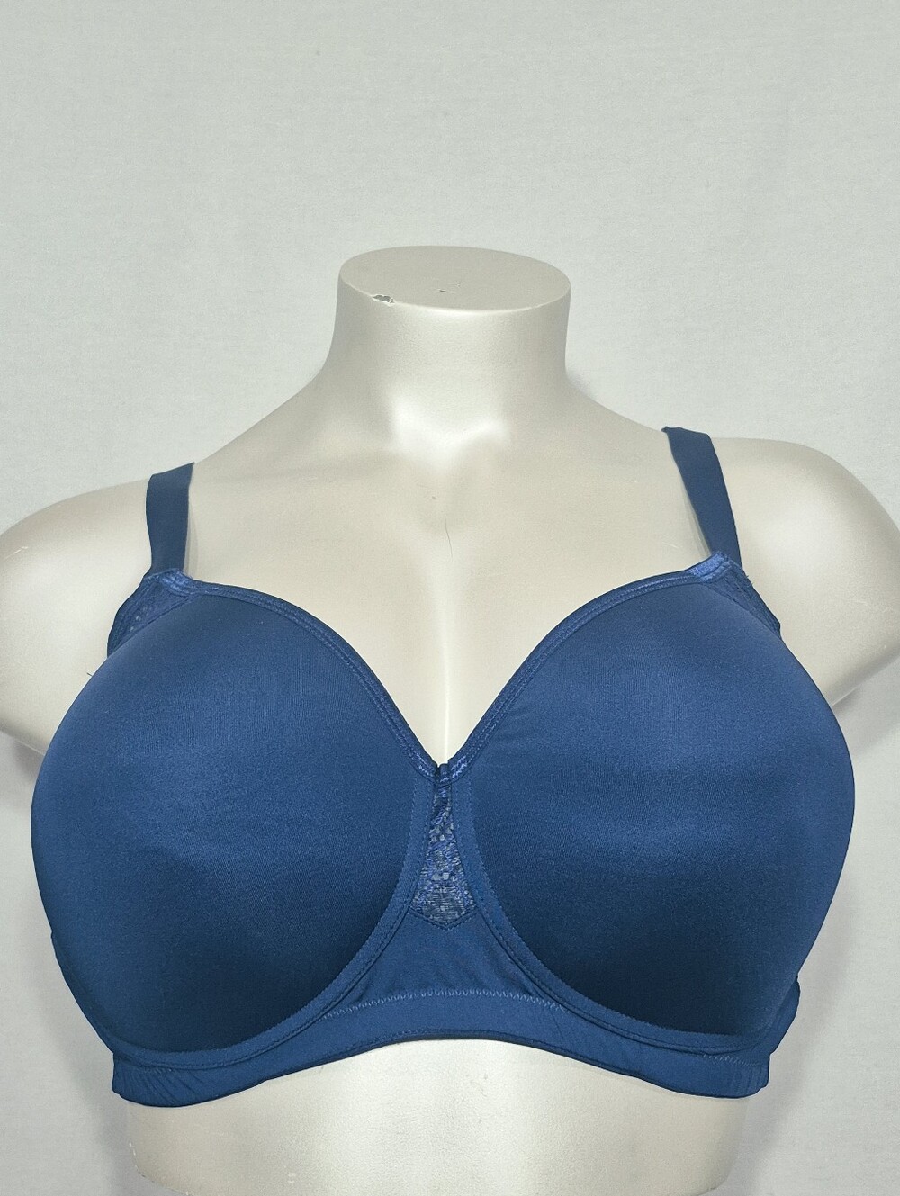 52B‎ Comfort Choice 27-1914-4 Lace Trim Wire Free Bra Blue